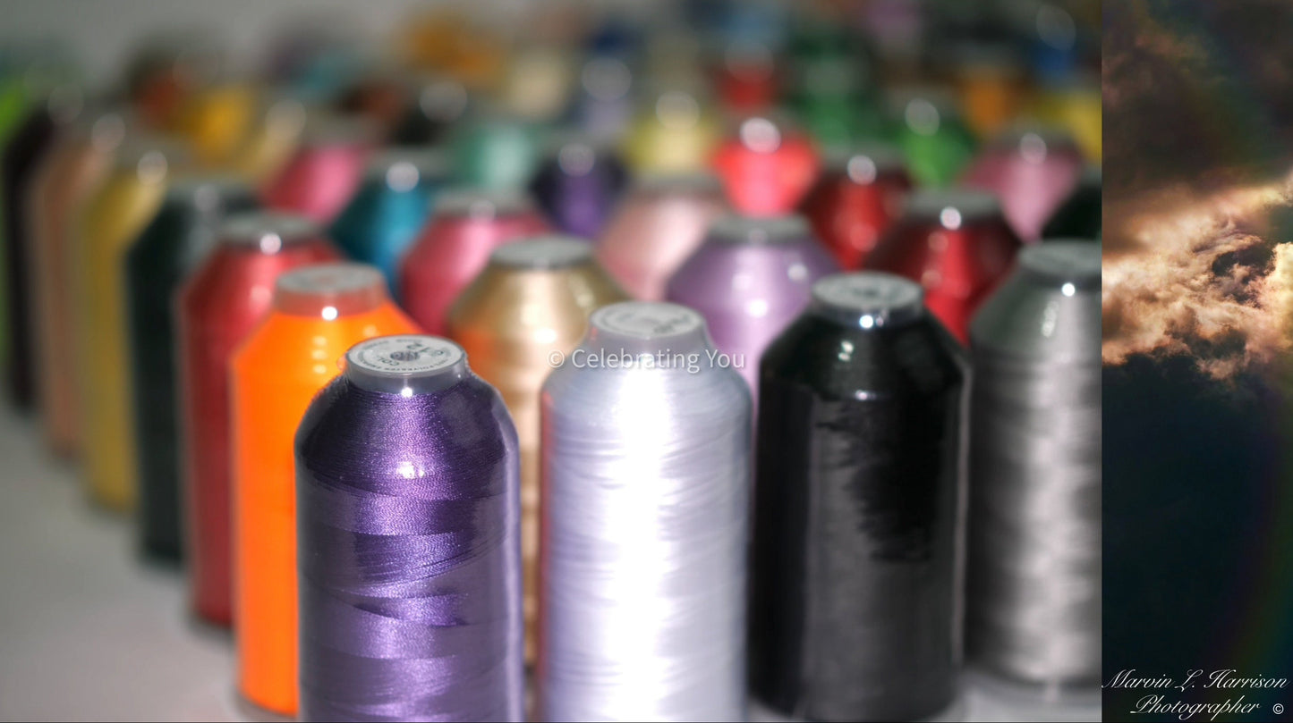 60 Assorted Colors of Huge Spool 5000M Polyester Embroidery Machine Thread for Commercial and Domestic Embroidery Machines
