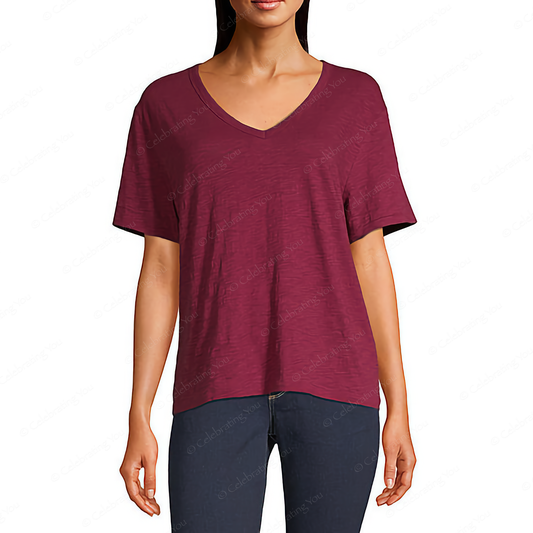 Camiseta Juvenil Feminina Manga Curta Gola V